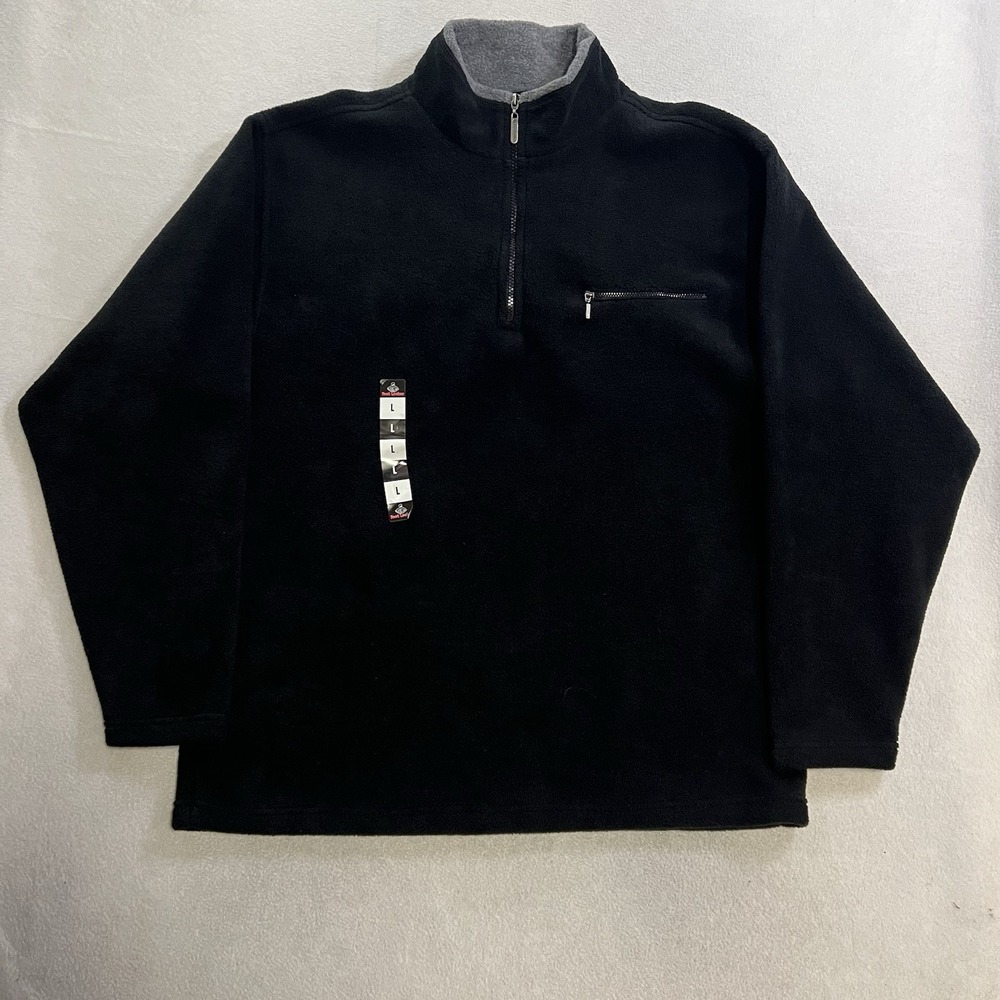 VTG Foot Locker Fleece Jacket 1/4 Zip Pullover Men's Size Large Pullover Black